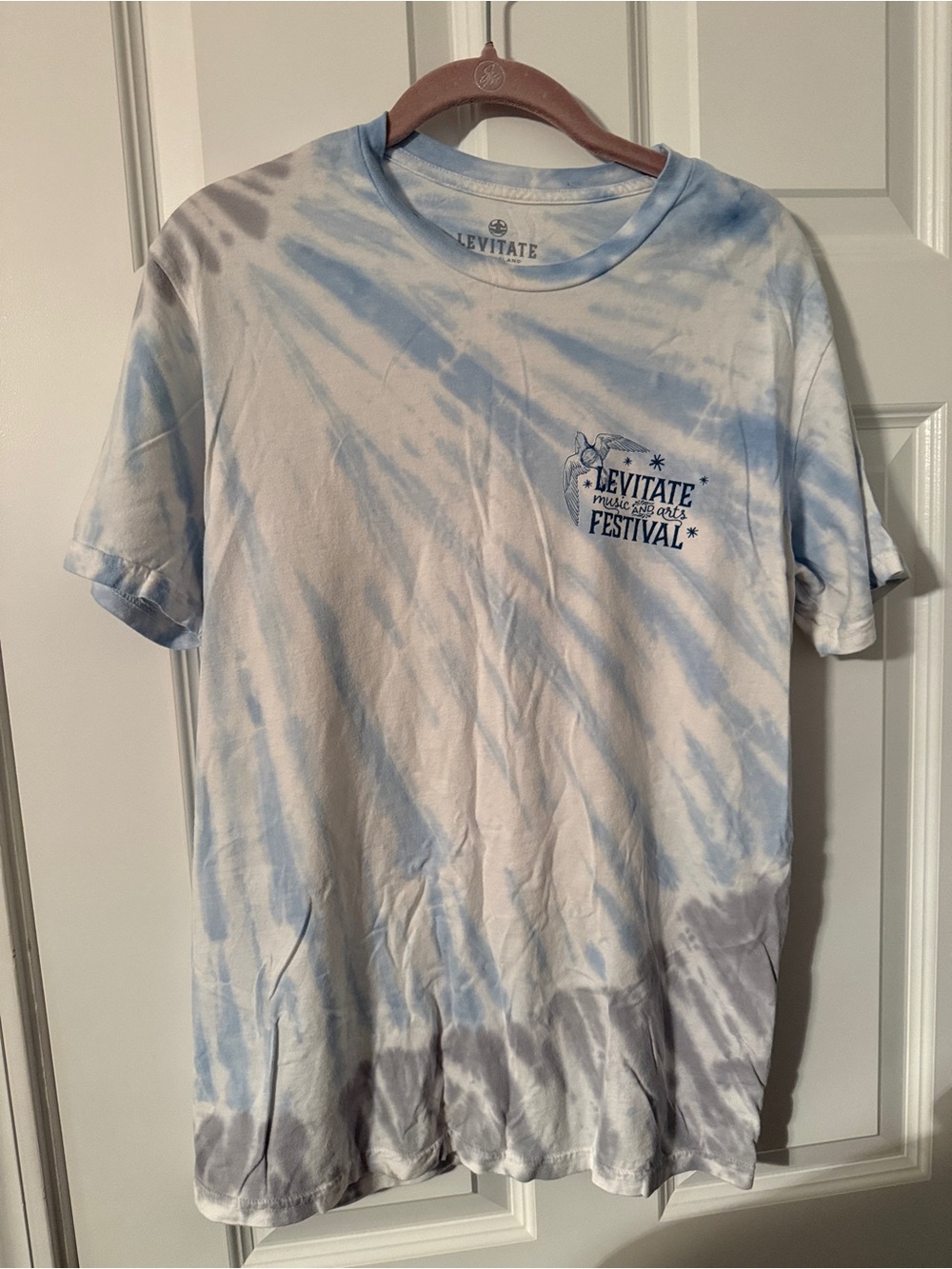 Levitate Festival Light Blue & White Tie-Dye Tee